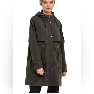 Orolay lightweight water proof hooded  short trench coat. Size S